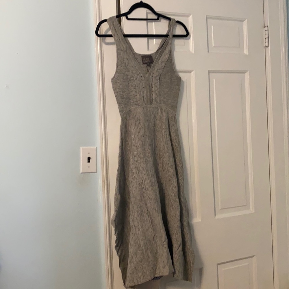 Flattering gray dress!